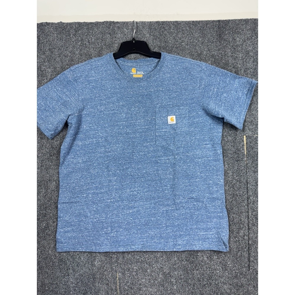Carhartt Boys XL Original Fit Pocket‎ T-Shirt Blue Heathered Short Sleeve Tee